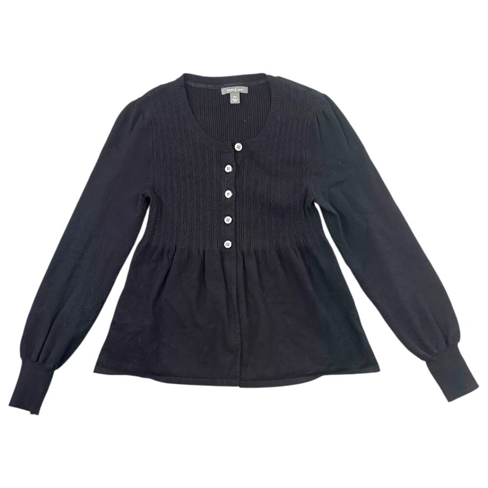Apt. 9 Long Sleeve Babydoll Button Up Sweater Blouse